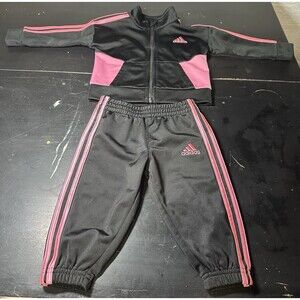 Adidas Baby Girl Tracksuit Black And Pink Size 6Months